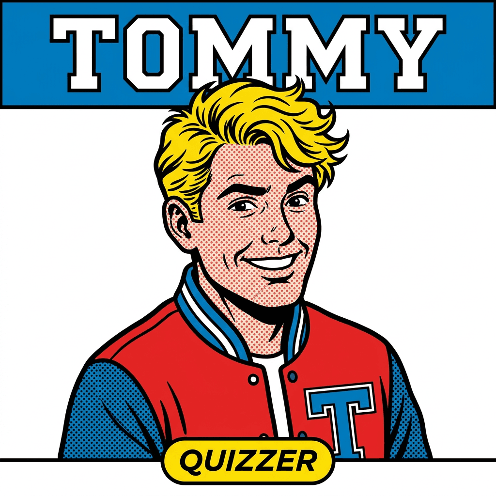 Pop-art portrait of Tommy, the AI quizzer