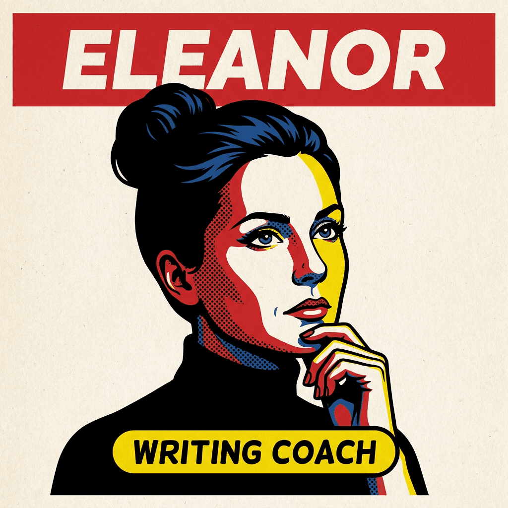 Pop-art portrait of Eleanor, the AI writing coach